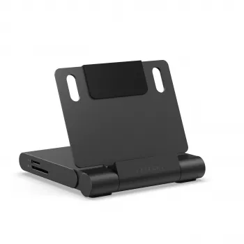 Satechi On-the-Go Foldable Stand Hub - USB-C 100W PD, USB-C 10 Gbps, USB-A 10 Gbps, micro/SD Card Reader 312 MB/s, 3.5mm Jack, 4K HDMI (Space Gray)