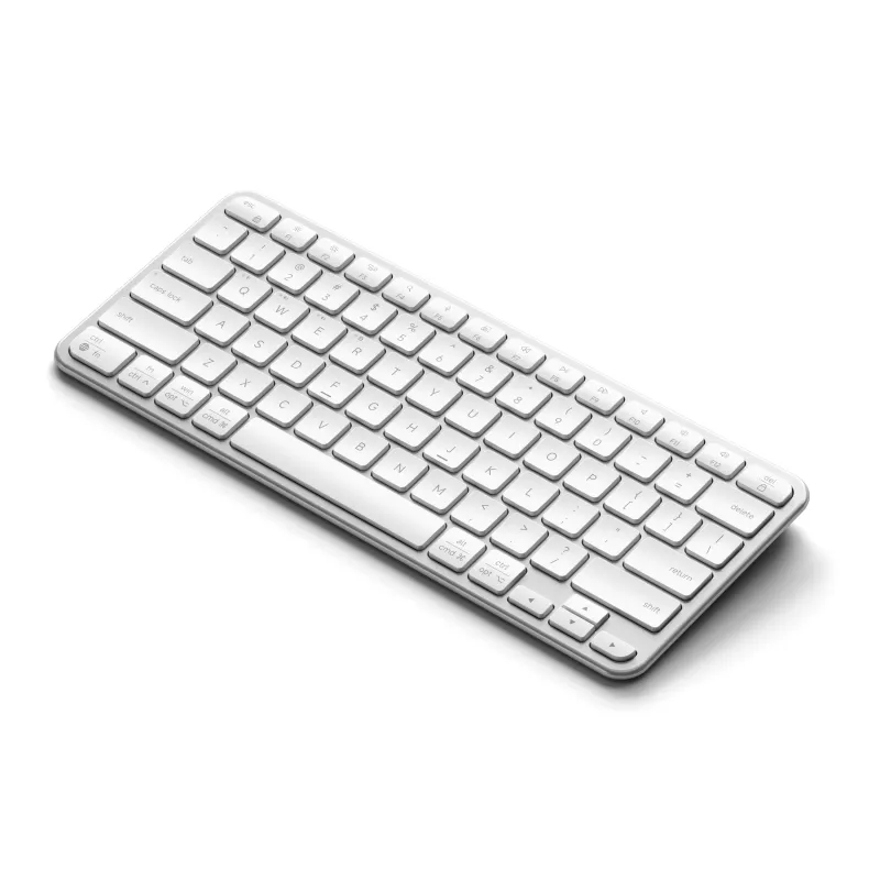 Satechi Slim EX1 Bluetooth klaviatūra trims įrenginiams su Mac/Windows režimo perjungimu (sidabrinė)