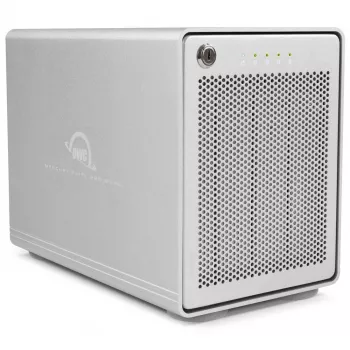 OWC Mercury Elite Pro Quad – 4 vietų HDD korpusas – 2,5/3,5 colio – Serial ATA III – USB 3.1 Gen 2 Type-C – sidabrinis