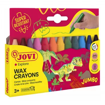 Jovi vaškinės kreidelės Jumbo Assorted 12 vnt.