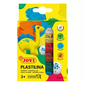 JOVI Plastilina modelinis molis 6 spalvų rinkinys po 15 g (iš viso 90 g)