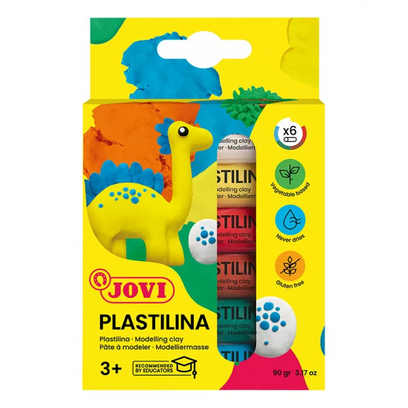 JOVI Plastilina modelinis molis 6 spalvų rinkinys po 15 g (iš viso 90 g)
