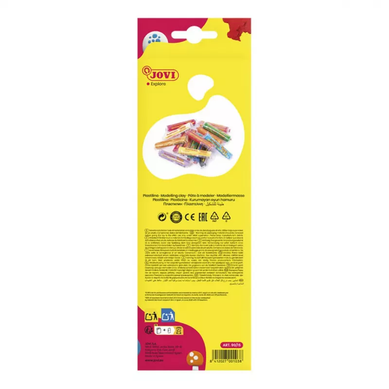 JOVI Plastilina Modeling Clay Assorted 15 Colors 15 g Each