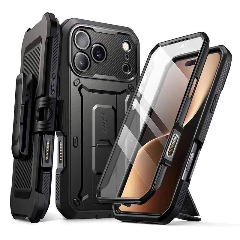 Supcase Unicorn Beetle Pro dėklas, skirtas iPhone 17 Pro, juodas