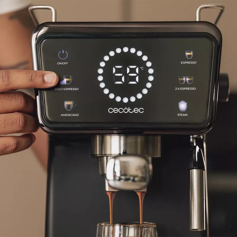 Cecotec Power Espresso Touch ColdBrew Espresso Machine, 20 Bar, 1500 W, 1.5 L, Black