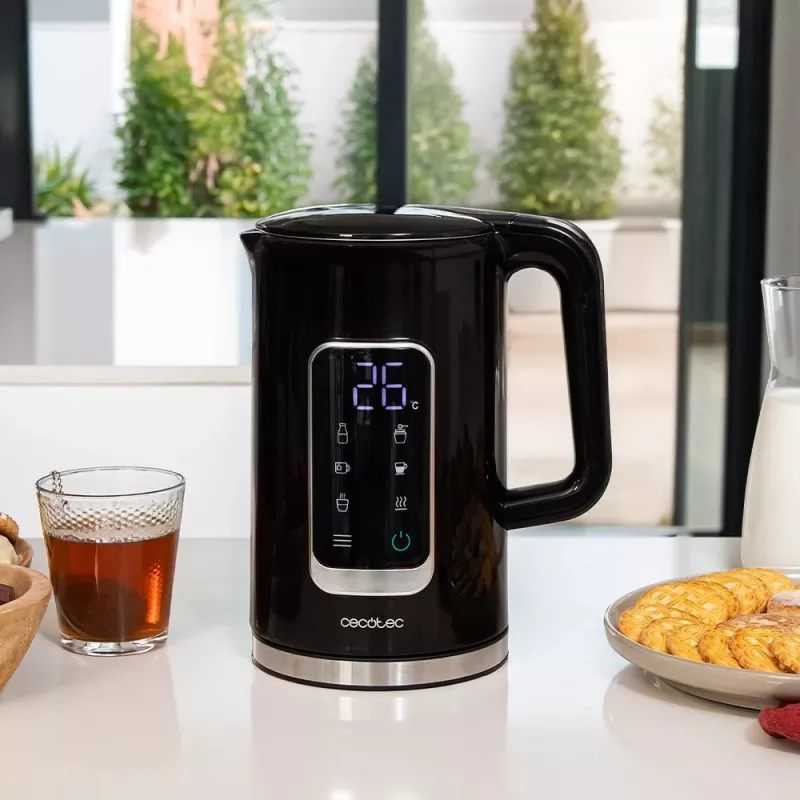 Cecotec ThermoSense 500 Touch elektrinis virdulys, 1,7 L, 2200 W, juodas