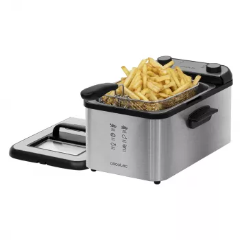 Cecotec CleanFry Infinity 3000 Full Inox gruzdintuvė, 3L aliejaus talpa, 1kg maisto talpa, 2400W, nerūdijantis plienas