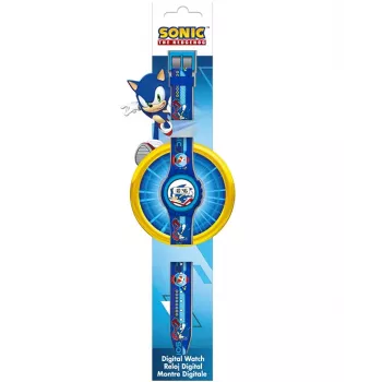 Vaikiškas skaitmeninis laikrodis Sonic The Hedgehog SNC4316M - mėlynas silikono dirželis