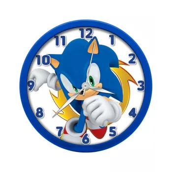 KIDS Sonic The Hedgehog sieninis laikrodis 25 cm, apvalus, plastikinis, analoginis, kvarcinis, įvairiaspalvis