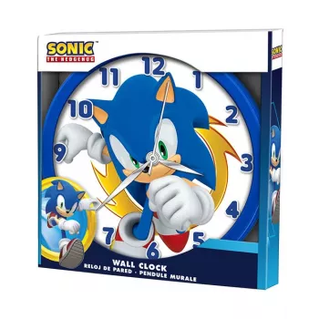 KIDS Sonic The Hedgehog sieninis laikrodis 25 cm, apvalus, plastikinis, analoginis, kvarcinis, įvairiaspalvis