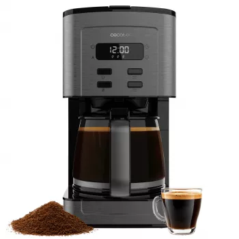 Cecotec Coffee 66 Time Lašininis kavos virimo aparatas 950W 1,5L 12 puodelių LCD laikmatis Nerūdijantis plienas