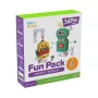 myFirst 3dPen Make Filaments Fun Pack Robot World – kūrybinis rinkinys su 5 šablonais, 17 PCL gijų (34 m), atbulinės eigos automobilio moduliu ir termoplastiniu lakštu