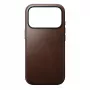 NOMAD Modern Leather Case, skirta iPhone 17 Pro – Rustic Brown Horween Leather su MagSafe