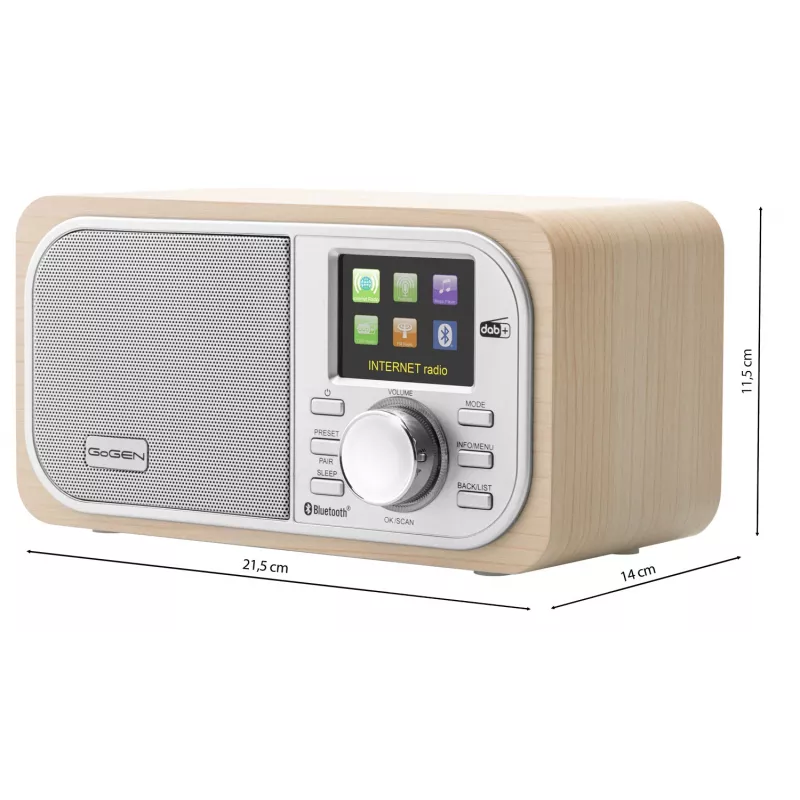GOGEN IR237BTDAB Internet Radijas su DAB+, FM, Bluetooth, Wi-Fi ir 2,4 col. spalvotu LCD ekranu