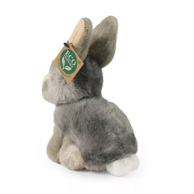Rappa Eco-Friendly Realistic Plush Rabbit Toy Grey Sitting 16 cm