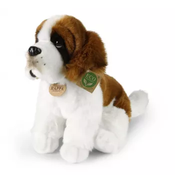 Rappa Eco-Friendly St. Bernard Dog Plush Toy, Sitting, 30 cm, Brown/White/Black