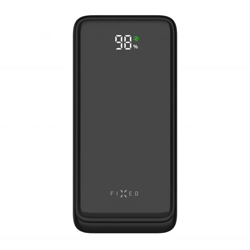 Nešiojamas įkroviklis Fixed Zen2 20, 20000 mAh, PD 20 W, LCD ekranas, juodas