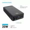 Nešiojamas įkroviklis Fixed Zen2 20, 20000 mAh, PD 20 W, LCD ekranas, juodas