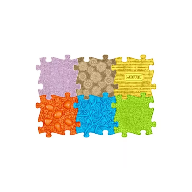 Sensorinis ortopedinis dėlionės kilimėlis 6-in-1 Medium 6 vnt. Muffik MFK-023-01