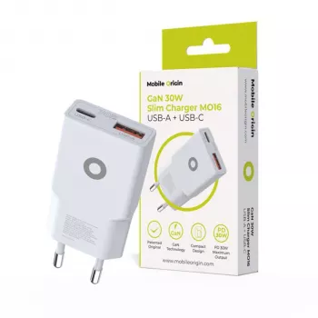 “Mobile Origin 30W Slim Charger TÜV MO16 USB-A + USB-C”