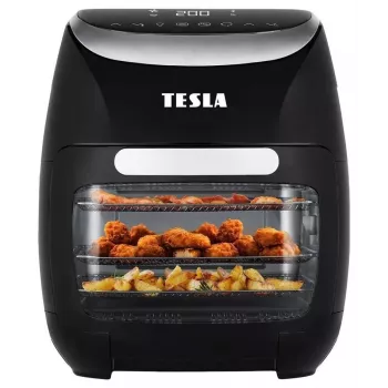 TESLA AirCook & Grill QG600 Karšto oro gruzdintuvė su grilio funkcija, 6 L krepšys, 8 L bendras tūris, 1800 W, juoda