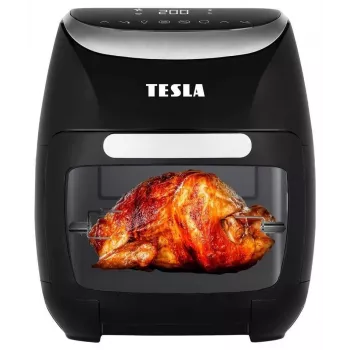 TESLA AirCook & Grill QG600 Karšto oro gruzdintuvė su grilio funkcija, 6 L krepšys, 8 L bendras tūris, 1800 W, juoda