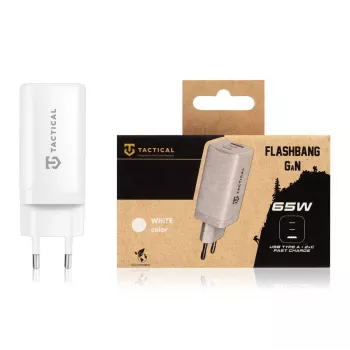 Tactical Adapter FlashBang GaN White 65W USB-C įkroviklis