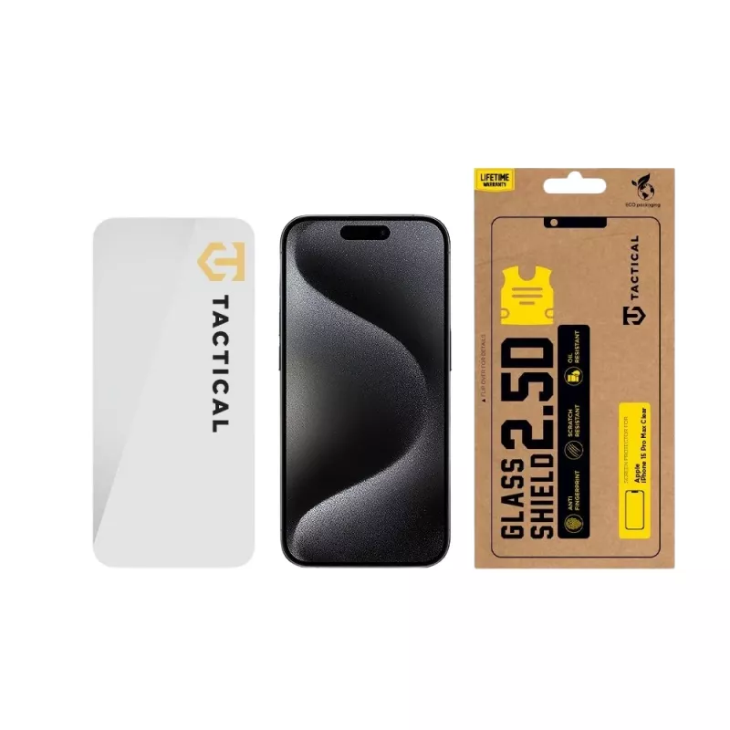 Tactical Glass Shield 2.5D, skirta iPhone 15 Pro, skaidri