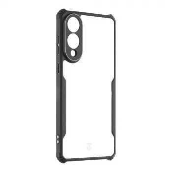 Taktinis dėklas Quantum Stealth Galaxy S25 Edge skaidrus/juodas