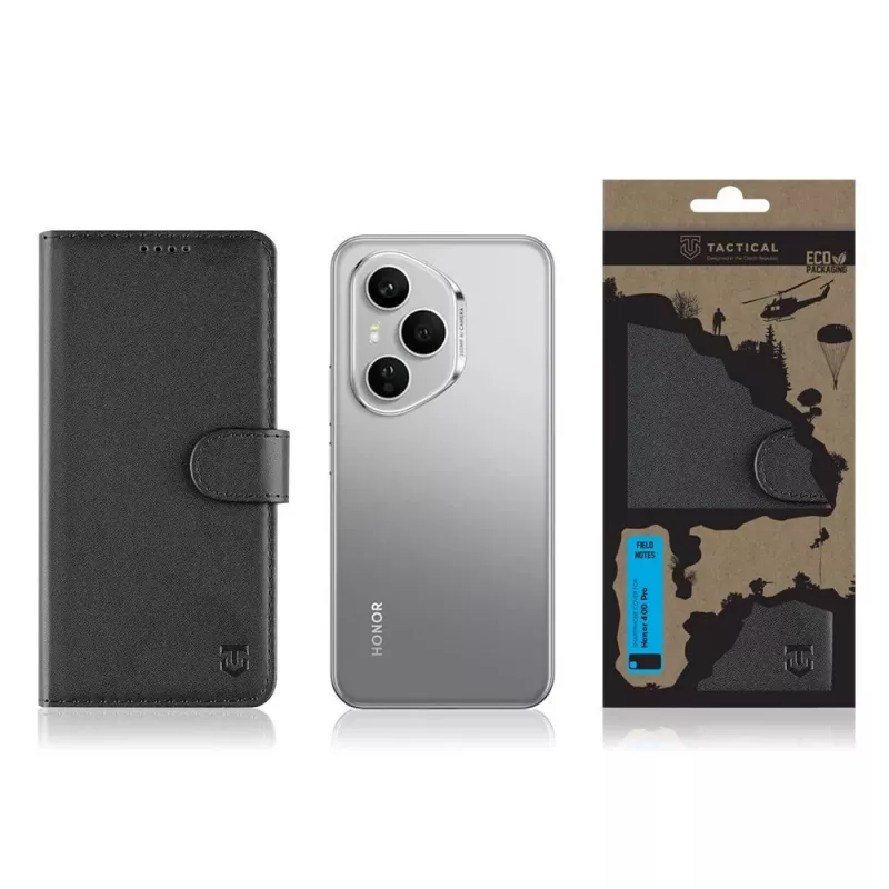 Tactical Book Cover Field Notes Honor 400 Pro juodas