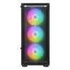 Rampage SHIVA Mid Tower PC Case su grūdinto stiklo langu ir 4x 120 mm Rainbow RGB ventiliatoriais, juoda