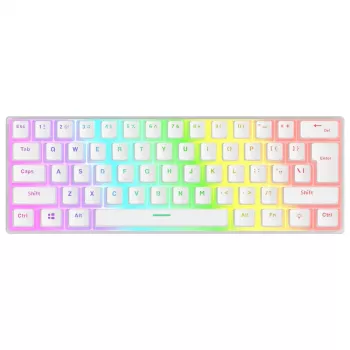 Rampage Radiant K11 60% mechaninė žaidimų klaviatūra, balta, Blue Switch, RGB