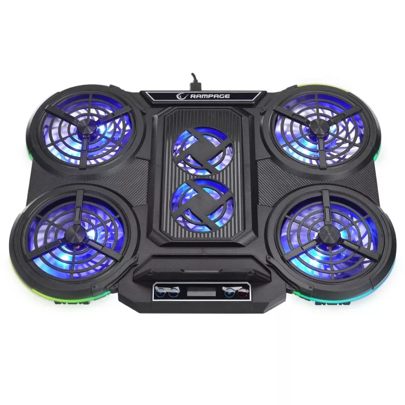 Rampage PROTE R6 nešiojamojo kompiuterio aušinimo stovas, 10-17 colių, RGB
