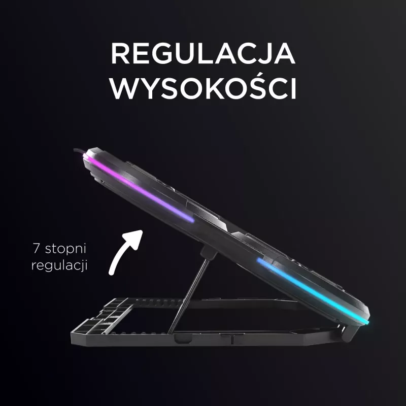 Rampage PROTE R6 nešiojamojo kompiuterio aušinimo stovas, 10-17 colių, RGB