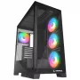 Rampage Hydra V2 Mid-Tower PC Case with 4x 120mm ARGB Fans, Tempered Glass, Black
