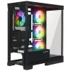 Rampage Hydra V2 Mid-Tower PC Case with 4x 120mm ARGB Fans, Tempered Glass, Black