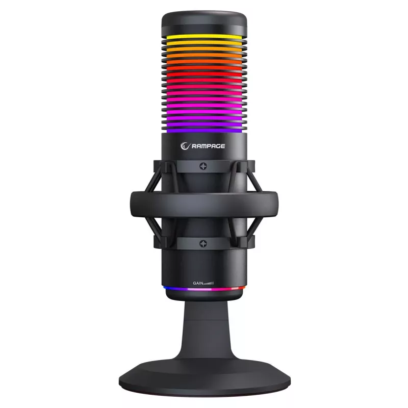 Rampage Bemol RGB USB-C žaidimų mikrofonas, juodas
