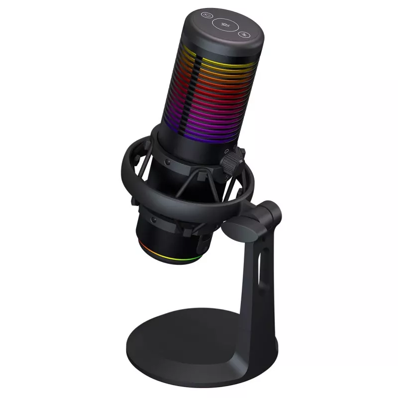 Rampage Bemol RGB USB-C žaidimų mikrofonas, juodas