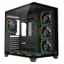 RAMPAGE SEALITE-BLACK Mid-Tower PC Case with Tempered Glass, 7x ARGB PWM Fans, Black
