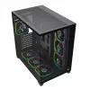 RAMPAGE SEALITE-BLACK Mid-Tower PC Case with Tempered Glass, 7x ARGB PWM Fans, Black