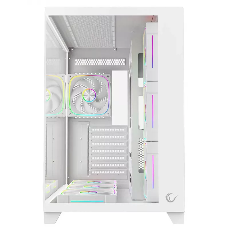 RAMPAGE SEALITE-WHITE Mid-Tower PC Case with Tempered Glass, 7x ARGB PWM Fans, White