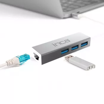 INCA IUSB-03TX USB 3.0 Gigabit Ethernet adapteris su USB-C adapteriu, 1000Mbps, juodas