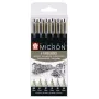 Sakura Pigma Micron Fineliner rašiklių rinkinys 6 vnt. juodi