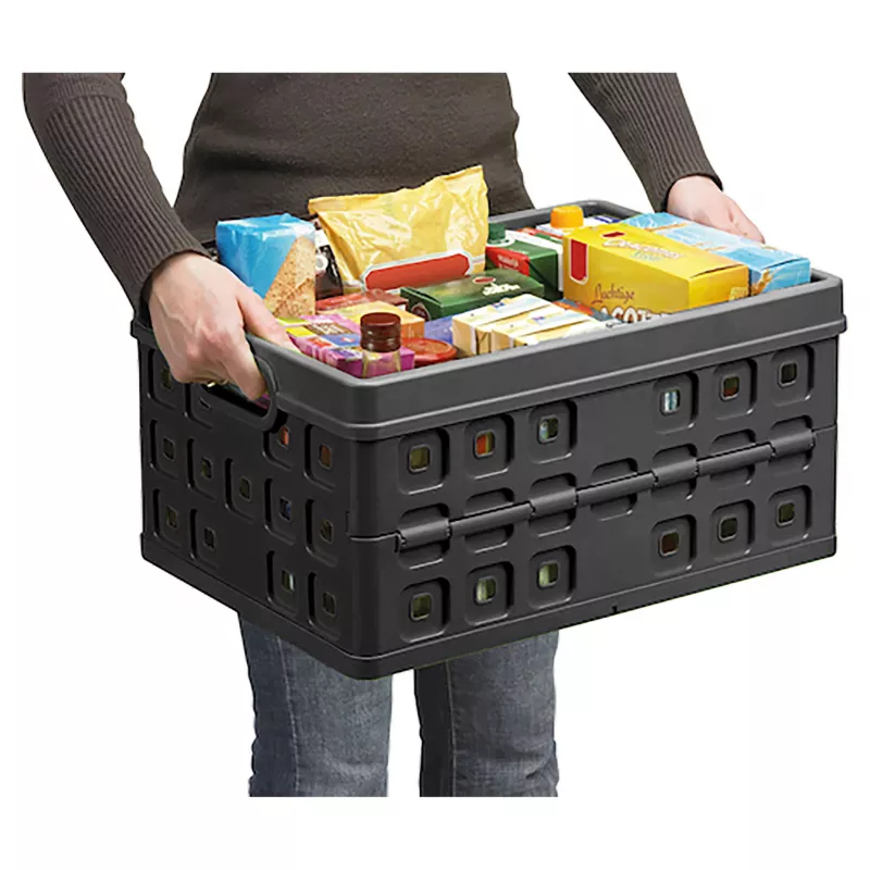 Helit Klappbox Square H6180295 46L Sulankstoma Dėžė Pilka/Juoda