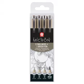 Sakura Pigma Micron Fineliner Pen Set Cool Gray 4-vnt.