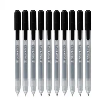 Sakura 9+1 Free Gelly Roll Retractable Classic Gel Pen Transparent 0.4 mm Black Ink 10-Pack