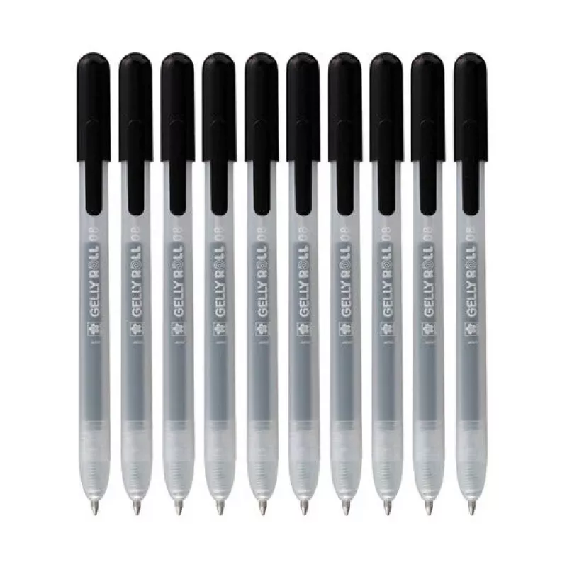 Sakura 9+1 Free Gelly Roll Retractable Classic Gel Pen Transparent 0.4 mm Black Ink 10-Pack