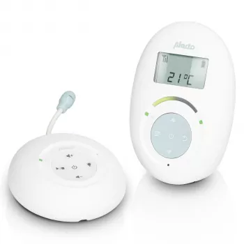 Alecto DBX120 DECT kūdikio monitorius su Full ECO režimu ir ekranu, baltas/mėlynas