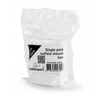 Gembird Cablexpert NCAC-1F6-01 Tinklinė montažinė dėžutė, 1 prievadas RJ45 Cat6 UTP, balta