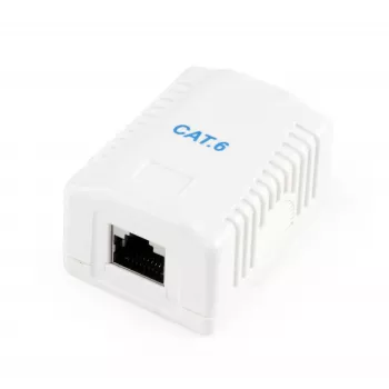 Gembird Cablexpert NCAC-1F6-01 Tinklinė montažinė dėžutė, 1 prievadas RJ45 Cat6 UTP, balta